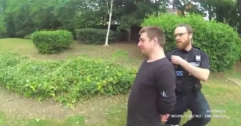 A convicted murderer has gone viral online after police body-camera footage revealed him worrying about missing the release of Grand Theft Auto VI moments