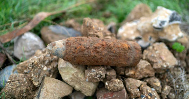 A hospital in southern France was partially evacuated after a man turned up at the emergency department with a World War I artillery shell lodged in his